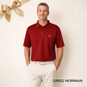 Greg Norman for Tasso Elba Maroon Golf Polo Shirt Size Large